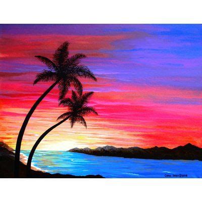 Bay Isle Home 'Tropical Sunset' Acrylic Painting Print on Canvas ...