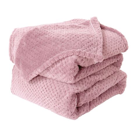 Soft Flannel Fleece Throw Blanket Waffle Pattern Lightweight Blanket ...