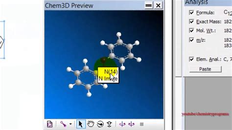 ChemDraw tutorial 16 show chemical structure in 3D preview - YouTube