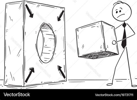 Conceptual cartoon of problem solving Royalty Free Vector