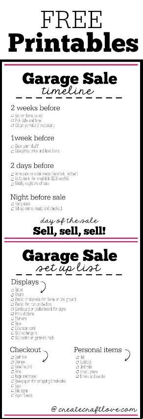 garage sale checklist. Thinking about having a garage sale this summer ...