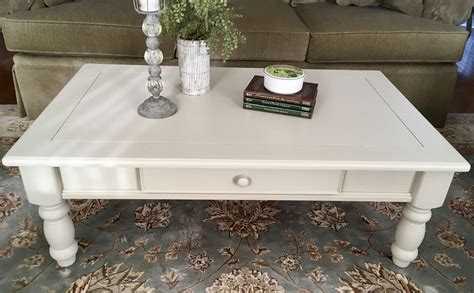 Clean, cream painted finish on a country coffee table with storage ...