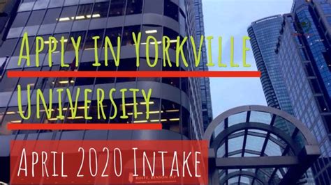 Yorkville University: April 2020 Intake | Toronto (Ontario) | Vancouver ...