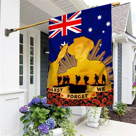 Remembrance Day Flag Lest We Forget Poppy Australia Veteran Flag ...