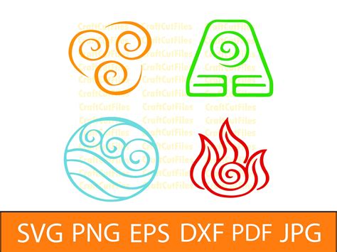 Símbolos de avatar SVG PNG DXF, 4 cuatro elementos, imágenes ...