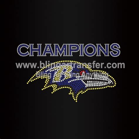 Champions Ravens Rhinestone Transfers Wholesale - Blingartransfer