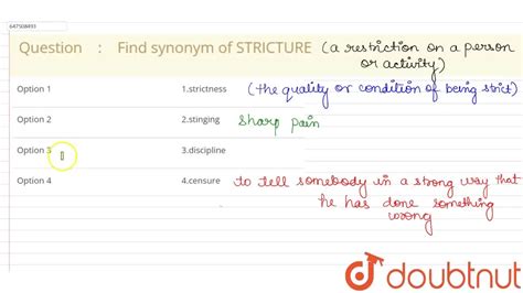 Find synonym of STRICTURE