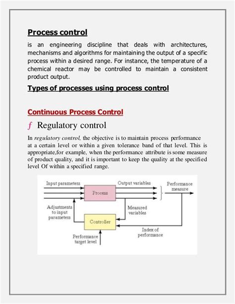 Process control examples and applications