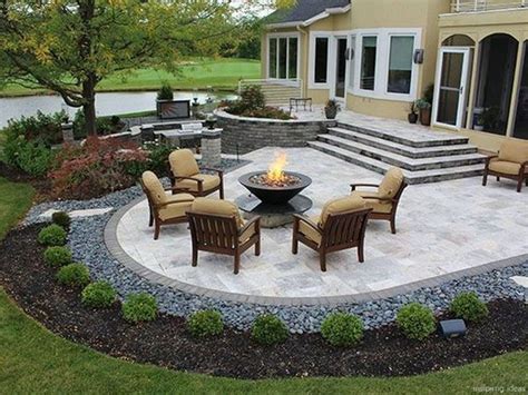 simple patio designs - Google Search | Concrete backyard, Stone patio ...