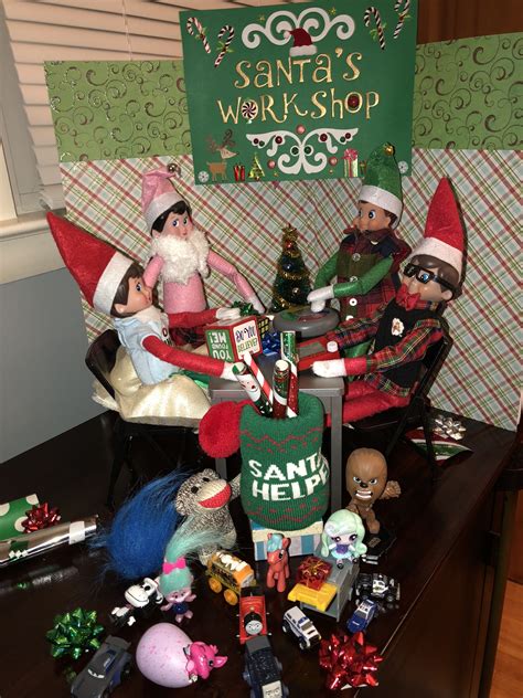 Elf on the shelf. Santa’s Workshop. Elves are busy getting all the ...