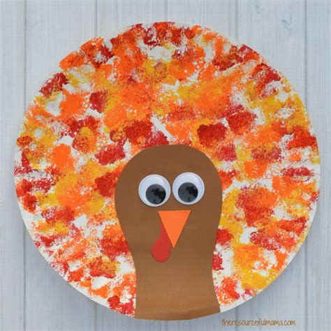 Sponge Painted Thanksgiving Turkey Craft | Turkey crafts preschool ...