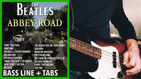 All Abbey Road songs in a single video /// BASS LINE [Play Along Tabs ...