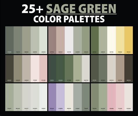 25+ Best Sage Green Color Palettes with Names and Hex Codes ...