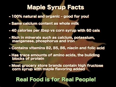 ~Health Benefits of Pure Maple Syrup~