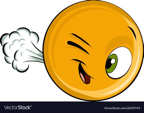 Draw face emoticon farting Royalty Free Vector Image