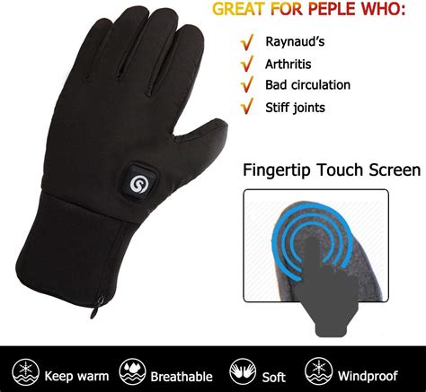 Best Hand Warmer Touch Screen Gloves | Electric Heated Waterproof Work ...