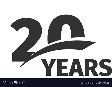 Isolated abstract black 20th anniversary logo Vector Image