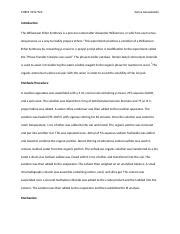 Lab 4 Williamson Ether Synthesis Lab Report.docx - CHEM 3152-922 Sanya ...