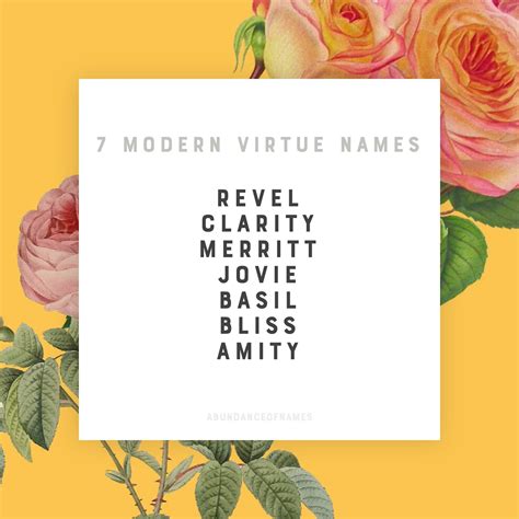 Ren's Baby Name Blog: 7 Modern Virtue Names