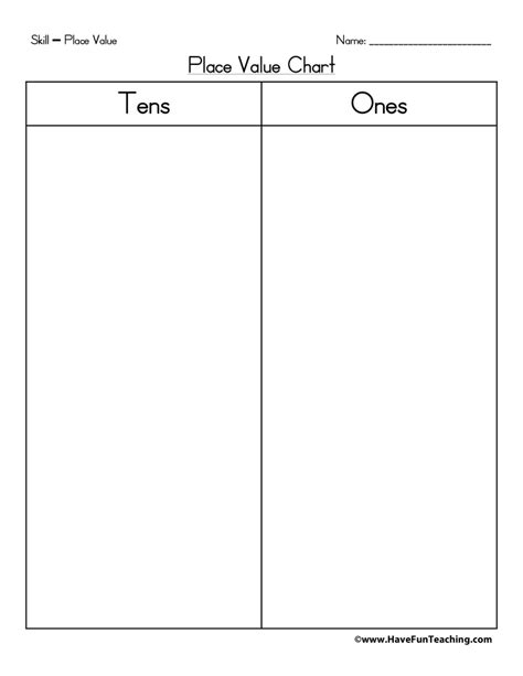 Tens, Ones Place Value Chart - Have Fun Teaching