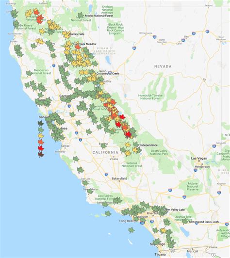 Fall Color Map Tops 2.7m Views – California Fall Color