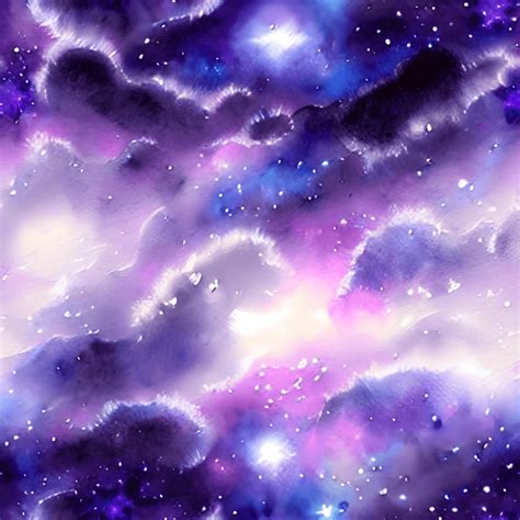 Fantasy Galaxy Black Purple Blue Watercolor Thomas Kinkade Ethereal ...