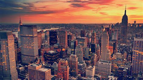 Download free Caption: Majestic New York City Skyline At Sunset In 4k ...