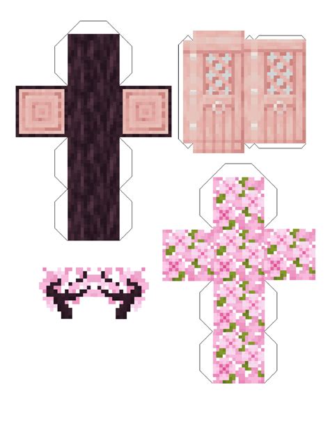 Pixel Papercraft - Cherry blossom block pack (minecraft 1.20)