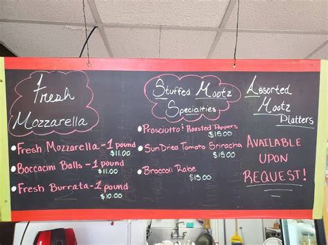 Menu at Vinnie's Mootz restaurant, Lyndhurst