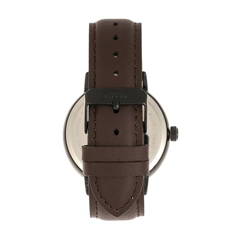 Elevon vin leather band watch w date black brown – Artofit