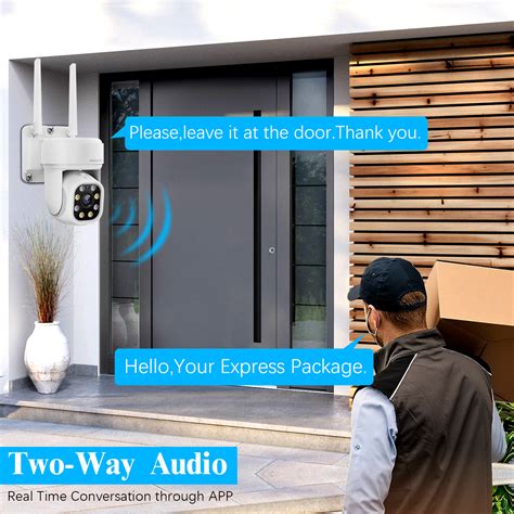 (2-Way Audio & PTZ Camera) 5.0MP Outdoor Wireless PTZ Security Camera ...