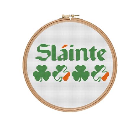 Slainte Counted Cross Stitch Pattern Irish Cheers Cross - Etsy Australia