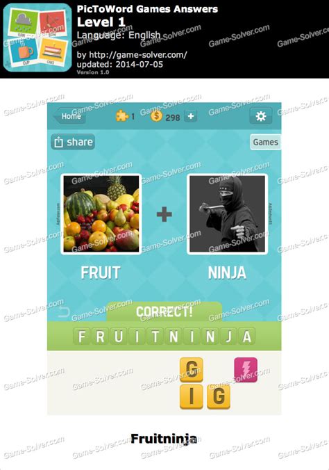 PicToWord Games Answers - Game Solver
