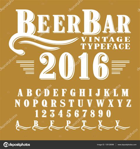 Beer Bar - vintage script font — Stock Vector © bowxwod #135128066