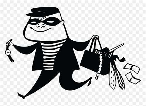 Burglar Clipart Black And White - Thief Clip Art, HD Png Download - vhv