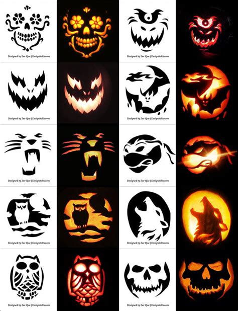 290+ Free Printable Halloween Pumpkin Carving Stencils, Patterns ...