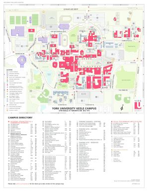 Keele Campus - Colour Map (pdf) - Campus Maps - York University - Fill ...