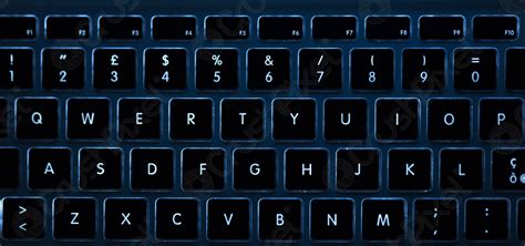 Closeup of laptop keyboard illumination backlit keyboard Concept ...