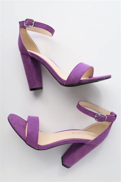 Cute Purple Heels - Ankle Strap Heels - Dress Sandals - Lulus