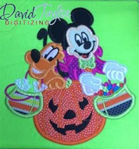 Halloween Pluto and Mickey 4x4 5x7 6x10 and 8x8 in 9 | Etsy