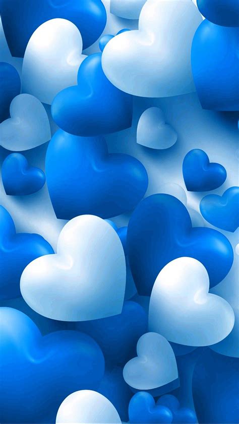 Blue And White Hearts Wallpaper