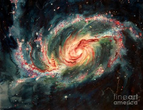 Barred Spiral Galaxy Painting by Arwen De Lyon - Fine Art America