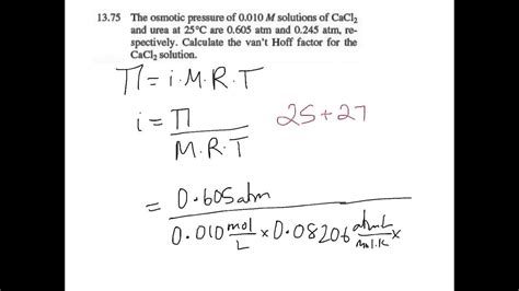 problem 13.75 van't Hoff factor - YouTube