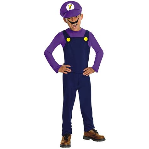 Waluigi Super Mario Brothers Costume Child Costume - Large - Walmart ...