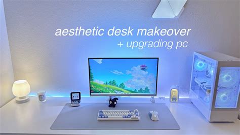 aesthetic desk makeover + upgrading gaming pc | white, minimalistic ...