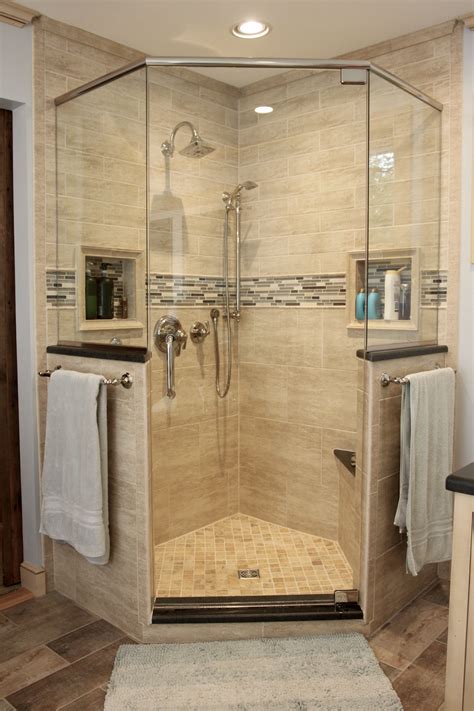 Corner shower with glass - Landenberg, Pa. | Small shower remodel ...