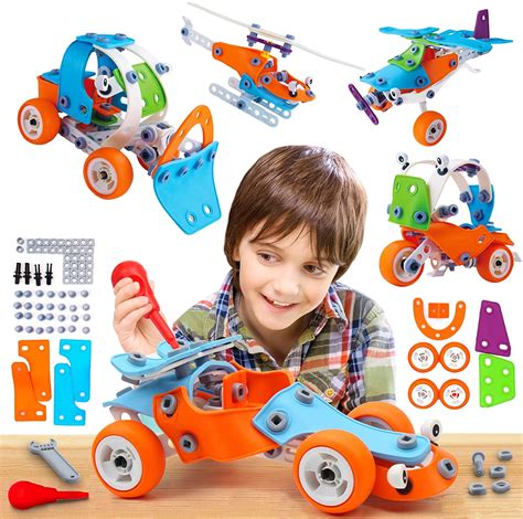 132 Pcs STEM Toys 5-in-1 Building Projects Set for 6+ Year Old Boys ...