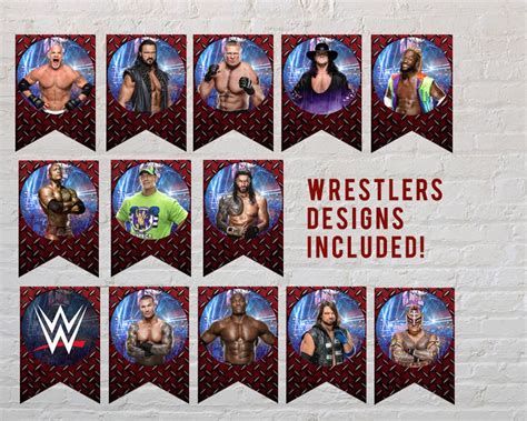 WWE Birthday WWE Wrestling Printable Birthday Banner Happy | Etsy