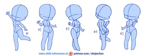 Chibi poses reference (chibi base set #1) by Nukababe on DeviantArt