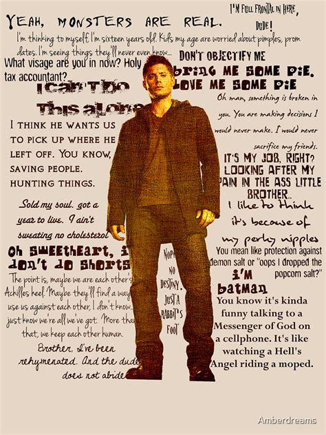 "Dean Winchester quotes - red" T-shirt by Amberdreams | Redbubble